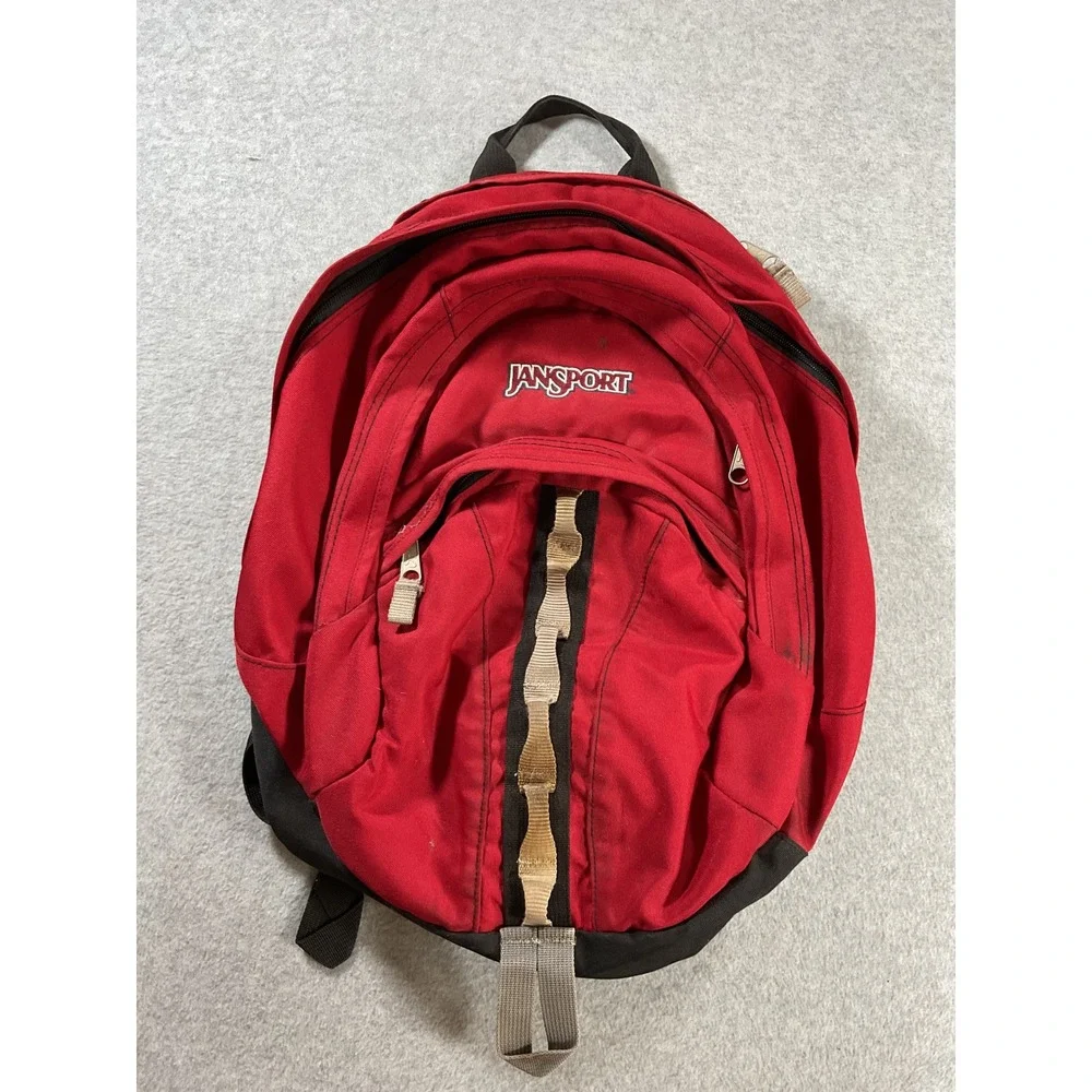 JanSport Red and Black Classic Backpack School Travel Daypack Bag
